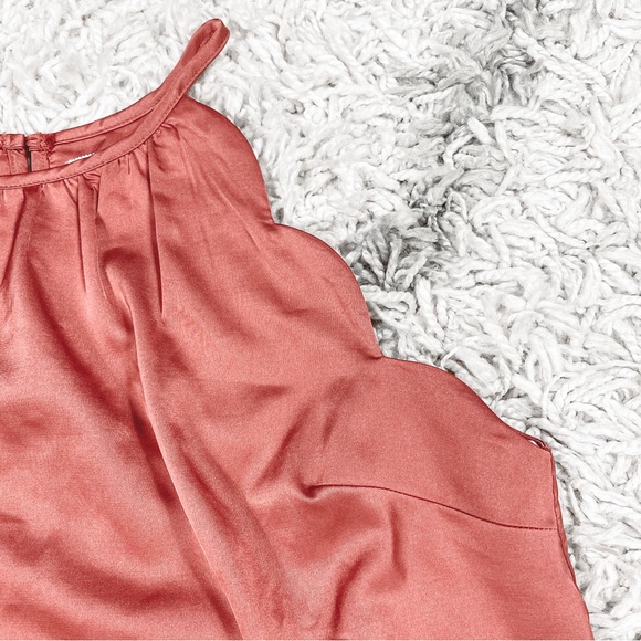 Monteau Pink Scalloped Tank Top/Sleeveless Blouse Size Medium - Picture 5 of 9